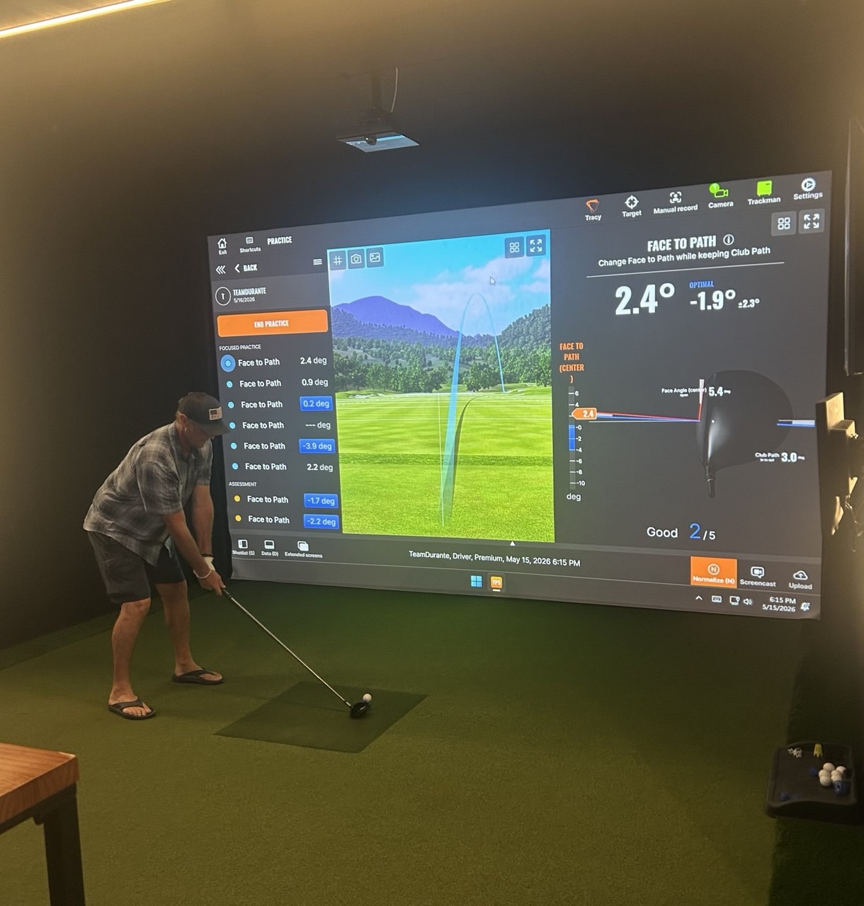 Trackman practice mode