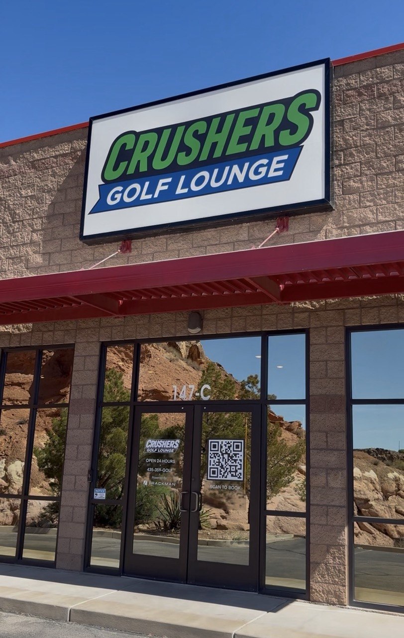 Crushers storefront with red rocks